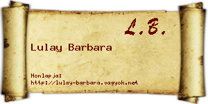 Lulay Barbara névjegykártya